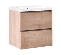 Wall Mounted Vanity Unit with Basin LAGOA 60 cm Light Brown