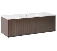 Wall Mounted Vanity Unit with Basin MADIDI Brown