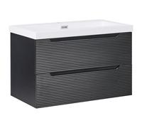 Wall Mounted Vanity Unit with Basin MAKANA Black