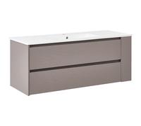 Beliani Wall Mounted Vanity Unit with Basin MANCORA Taupe, Brown