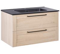 Wall Mounted Vanity Unit with Basin TARIJA Light Brown
