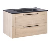 Wall Mounted Vanity Unit with Basin TARIJA Light Brown