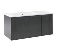 Wall Mounted Vanity Unit with Basin TIETE Black