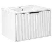Wall Mounted Vanity Unit with Basin with Black Handle TILCARA 60 cm 38 cm White