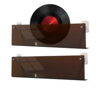 Wall Mounted Vinyl Record Rack - 40 x 15 x 6 cm Acrylic , Transparent 2 Piece Display Shelf, Design No Drilling or Gluing | Holder for Books, Notebooks, Z