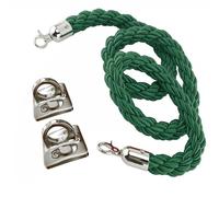 Wall-Mounted VIP Queue Divider - Twisted Green Hemp Rope for Crowd Control & Event Management - Stylish Rope Barrier with Hooks for Efficient Line Organization