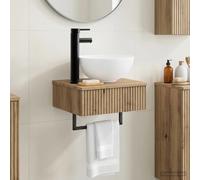 vidaXL Wall-Mounted Wash Basin Artisan Oak 40 x 35 x 39 cm