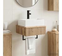 vidaXL Wall-Mounted Wash Basin Artisan Oak 40 x 41 x 39 cm