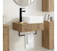 Wall-mounted wash basin Artisan oak 53 x 35 x 39 cm Engineered wood quick drain