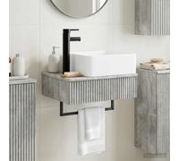 vidaXL Wall Mounted Sink Concrete Grey Modern Bathroom Floating Basin Wall Furniture Wood Design Space Saving New Style