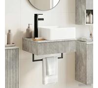 Wall-mounted wash basin Concrete Grey 53x35x39cm Engineered Wood Compact Modern