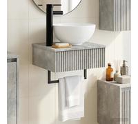 vidaXL Wall-Mounted Wash Basin Concrete Grey 40 x 35 x 39 cm