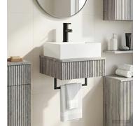 Wall-Mounted Wash Basin Grey Sonoma 40 x 41 x 39 cm Engineered Wood Quick Drain