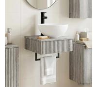 Wall-Mounted Wash Basin Grey Sonoma 40x41x40.5cm Engineered Wood Space-SaverBath