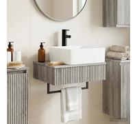 Wall-Mounted Wash Basin Grey Sonoma Engineered Wood 50x41x39 cm Space-Saver Mini
