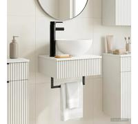 Wall-Mounted Wash Basin High Gloss White 40x35x39cm Engineered Wood Sink Compact
