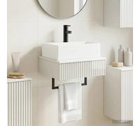 Wall-Mounted Wash Basin High Gloss White 40x41x39cm Engineered Wood Space-Saving