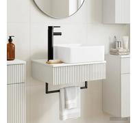 Wall-Mounted Wash Basin High Gloss White 50x41x39cm Engineered Wood Quick Drain
