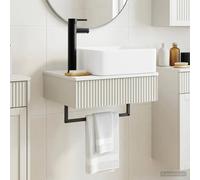 Wall-Mounted Wash Basin High Gloss White Engineered Wood 53x35x39 cm CompactSlim