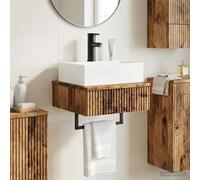 vidaXL Wall-Mounted Wash Basin Old Wood 40 x 41 x 39 cm