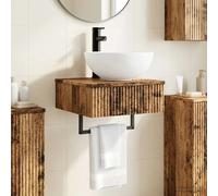 Wall-mounted wash basin Old wood 40x41x40.5cm Engineered wood compact shelf unit