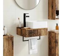 Wall-mounted wash basin Old wood engineered wood 50x41x39 cm compact shelf-unit