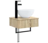 vidaXL Wall-Mounted Wash Basin Sonoma Oak 40 x 35 x 39 cm