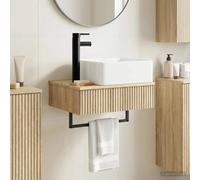 Wall-mounted wash basin Sonoma oak 53x35x39 cm Engineered wood compact wall-hung