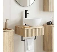 Wall-Mounted Wash Basin Sonoma Oak Engineered Wood 40x41x40.5 cm Space-Saver Pro