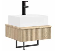 vidaXL Wall-Mounted Wash Basin Artisan Oak 40 x 41 x 39 cm