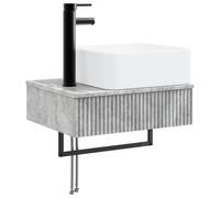 vidaXL Hand Wash Basin Wall Mounted Oak Modern Bathroom Floating Basin Wall Furniture Wood Design Space Saving New Style