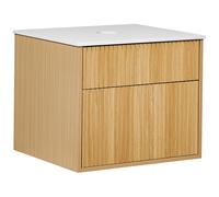 Wall Mounted Washbasin Cabinet BEXTI 60 cm Light Brown