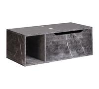 Wall Mounted Washbasin Cabinet CASCAVEL 80 cm Black Marble