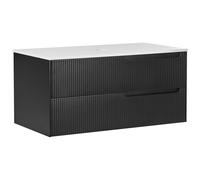 Wall Mounted Washbasin Cabinet QUINTELA 100 cm Black