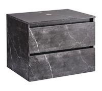 Wall Mounted Washbasin Cabinet SERRA 60 cm Black Marble