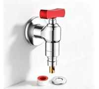 Wall Mounted Washing Machine Faucet Single Cold Water Tap with Auto Shutoff | Fits Laundry Bathroom Cabinet, Copper Alloy Body, 4.2cm for slim Profile, High Flow Ball Valve, Half Inch Inlet, Rustproof