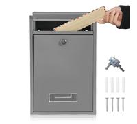 Wall-Mounted Waterproof Mailbox, 32 * 22 * 8.5cm Post Box Steel Mailbox Package Delivery Box Lockable Mail Weatherproof Mailbox with Two Keys to Prevent Mail Loss
