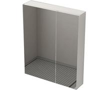 Wall-Mounted White Aluminum Bathroom Mirror - Sturdy Design 55x68 cm Ideal for Modern Decor Space-Saving Solution Above Storage Cabinet