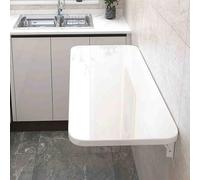 Wall-Mounted White Folding Table with Extendable Design for Small Spaces - Versatile Laundry Folding Table for Kitchen & Dining 90x50cm/35x20in