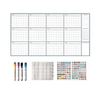 Wall Mounted Whiteboard Calendar - 140x86cm Reusable Planner Marker with Magnet Sticker, Undated Wall Calendar - For Men, Women, Students, Teachers, Work, Student, Home, School, Office