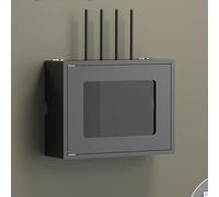 Wall Mounted WiFi Box Hider,Router Storage Box Double-Deck Shelf,No Punching Wall Hanging Router Hider Box,for Office and Home(Black,L47.5cm/18.7in)
