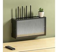 Wall Mounted WiFi Box Hider,Wooden Router Shelf,Router Shelter Box,No Punching,Hide WiFi Router Home Decor Box,Router Cabinet for Office and Home(Black b,85.3cm/33.5in)