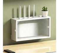 Wall Mounted WiFi Box Hider,Wooden Router Shelf,Router Shelter Box,No Punching,Hide WiFi Router Home Decor Box,Router Cabinet for Office and Home(White a,70.3cm/27.6in)