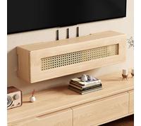 Wall Mounted WiFi Router Hidden Storage Box Cable Management Organizer & Power Strip Hider for Home/OfficeStylish Yellow 23.6x7.9x7.9in