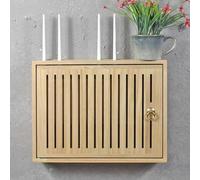 Wall Mounted WiFi Router Hidden Storage Cabinet - Stylish WiFi Box Hider Shelves for Home & Office (49x32x9cm/19.3x12.6x3.5in) - Clutter-Free Solution