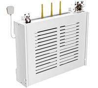 Wall-Mounted WiFi Router Storage Box, Floating Shelf for Cable Management, Wooden for Home Office Essentials, Power Cord and Wire Holder - Keep Your Space Tidy!