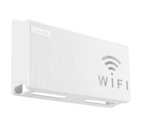Wall-Mounted WiFi Router Storage Box White | ABS Ventilated Organiser Shelf for Routers, Set-Top Box & Games Console | Hidden Cable Hider with Expansion Bolts | Space-Saving Media Storage Solution