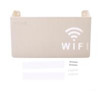 Wall Mounted Wifi Router Storage Organizer Box Plastic Shelf with Cable Management and Hollow Design for Antenna Signal Optimization (White)