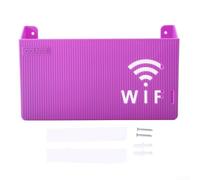 Wall Mounted Wifi Router Storage Organizer Box Plastic Shelf with Cable Management and Hollow Design for Antenna Signal Optimization (Purple)