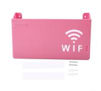 Wall Mounted Wifi Router Storage Organizer Box Plastic Shelf with Cable Management and Hollow Design for Antenna Signal Optimization (Pink)